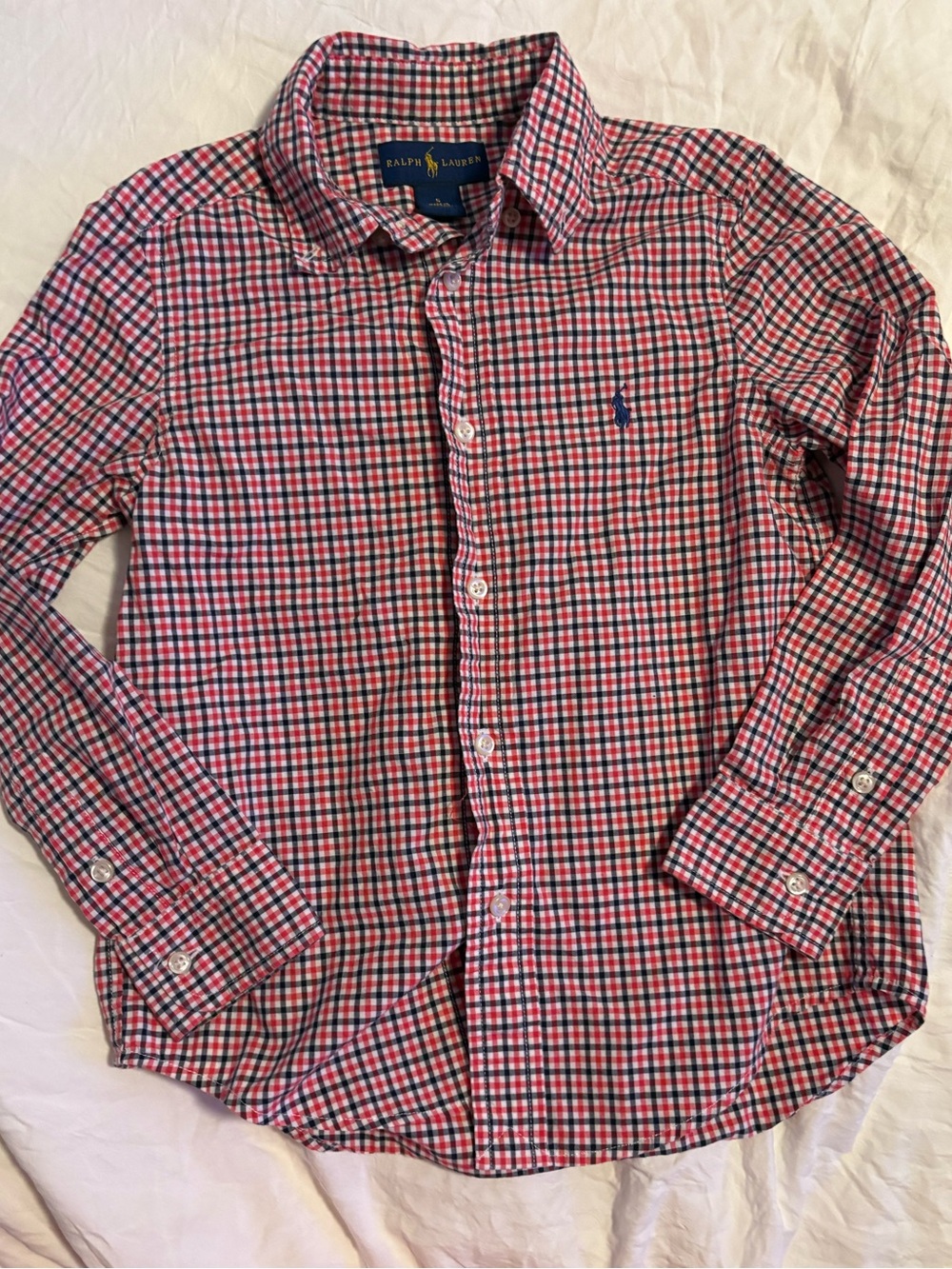Boys Ralph Lauren Red & Blue Checked Button-Down Shirt